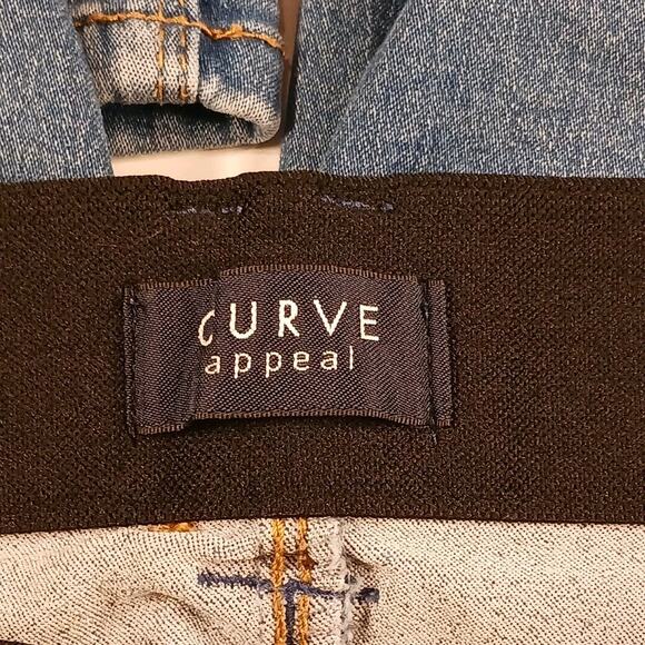 Curve Appeal Skinny Jeans Women's 8/29 Blue High Rise Elastic Waist Stretch EUC - Picture 2 of 14
